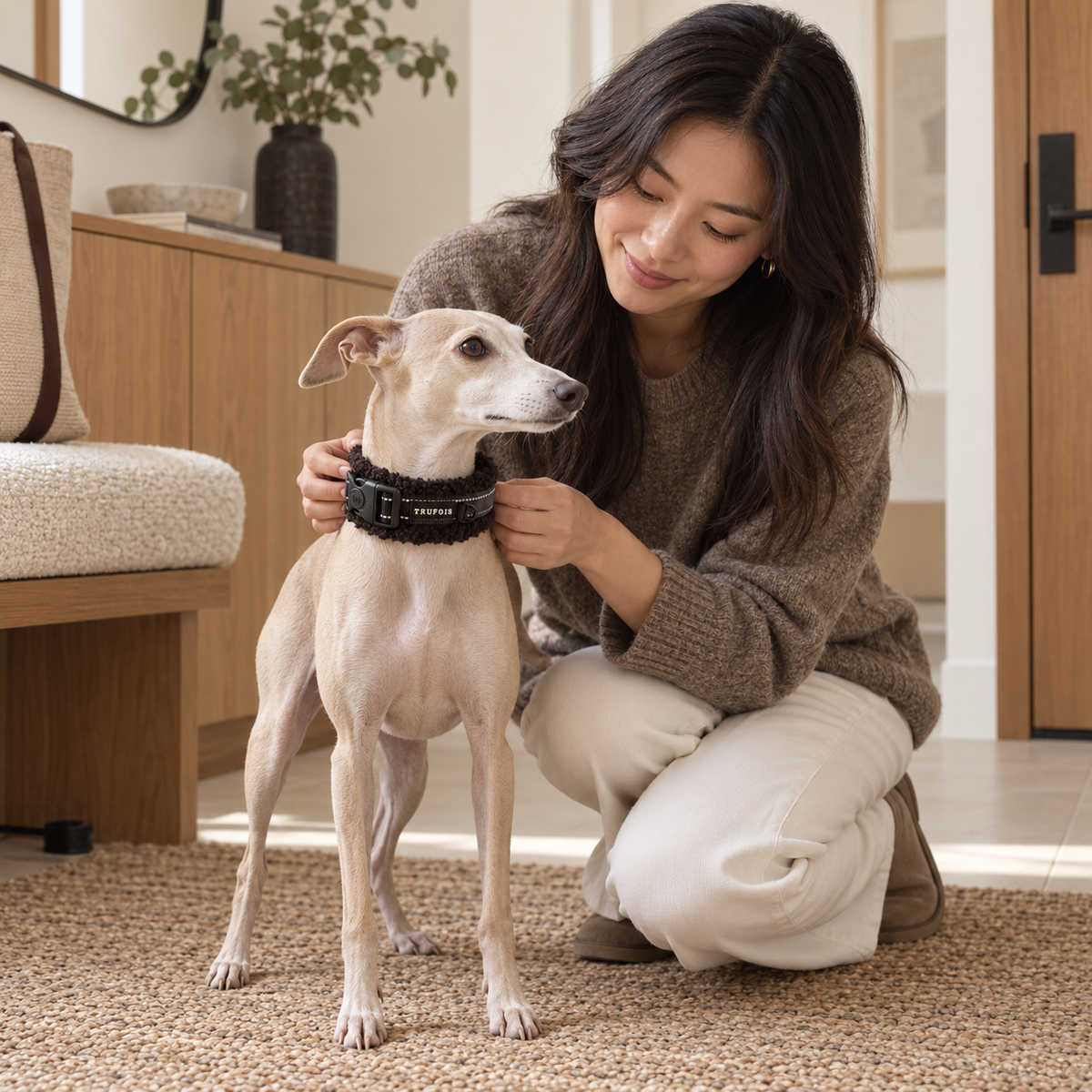 Teddy Hundehalsband verstellbar mit Klickverschluss – Lakritz