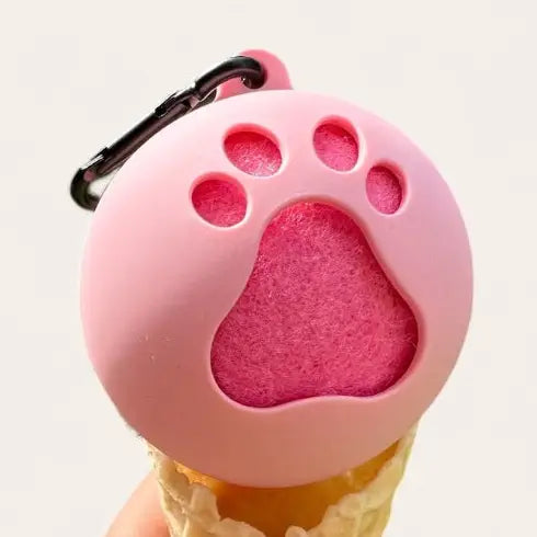 Ballhalter Erdbeere in Rosa mit Pfotenform