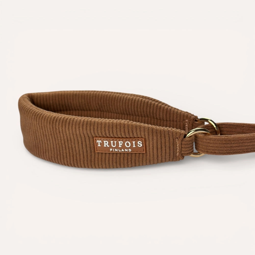 Macchiato-Braun Cord-Halsband mit TrufOis Label